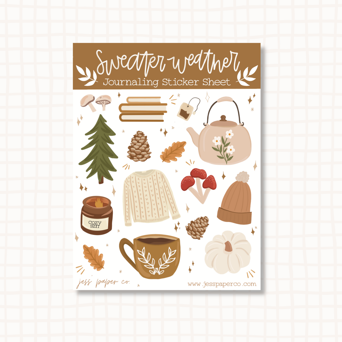 Sweater Weather Characters Sticker Sheet - Autumn Stickers - Girl