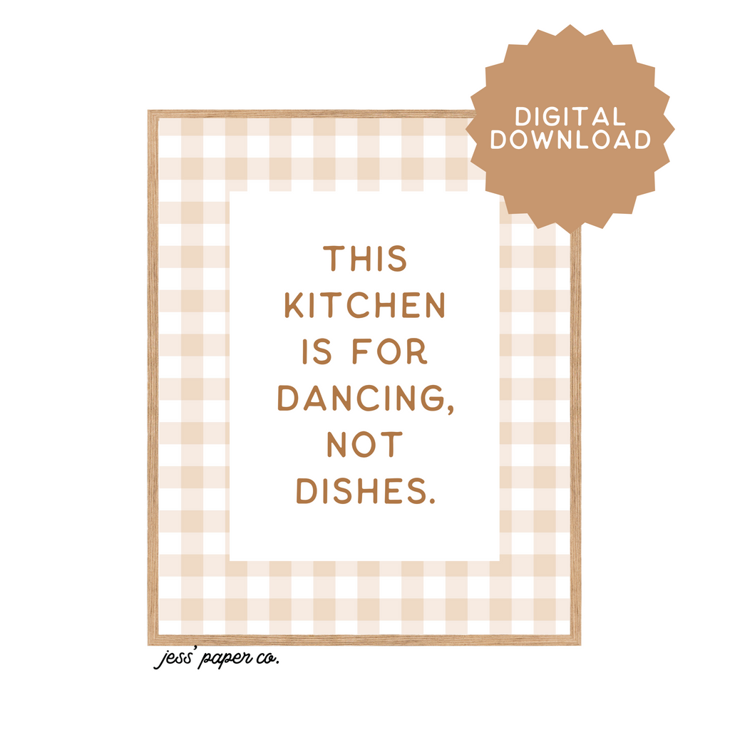 Gingham Kitchen Print- Digital Download