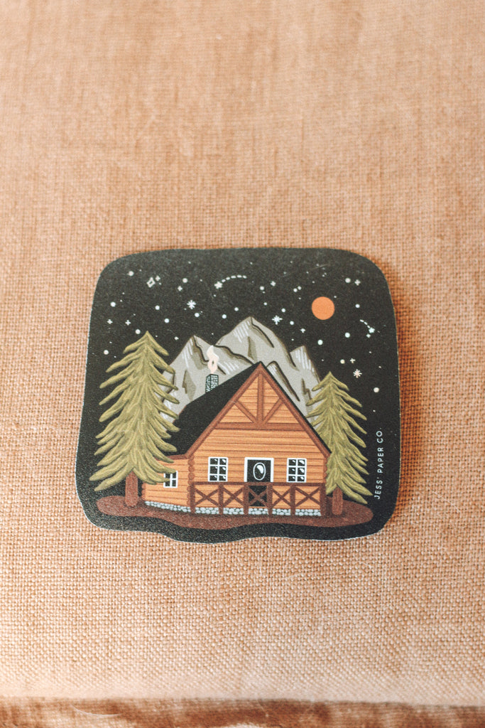 Mountain Cabin Holo Sticker