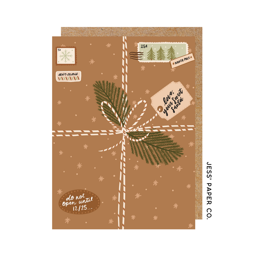 Wrapped Gift Christmas Card