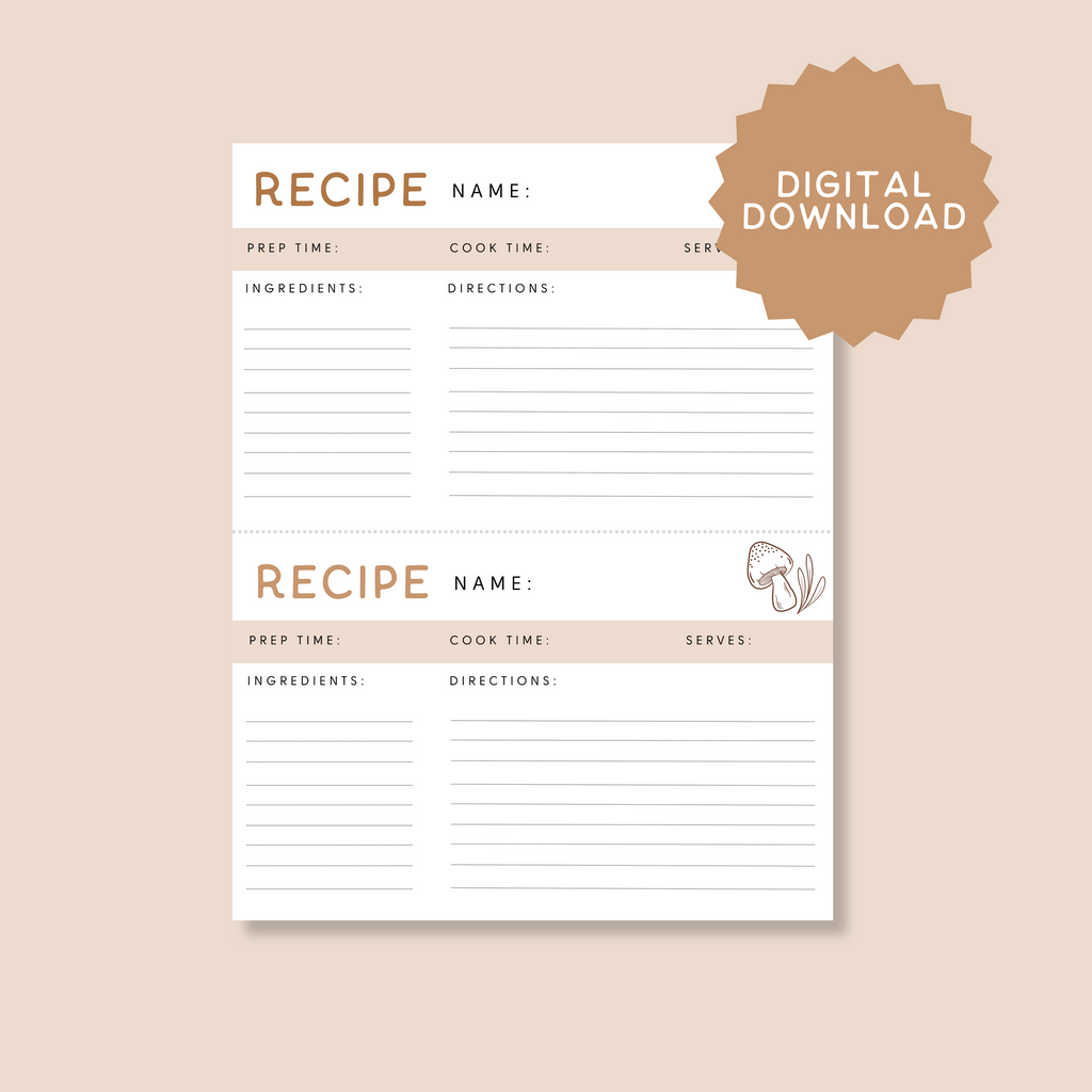 Recipe Cards- Digital Download