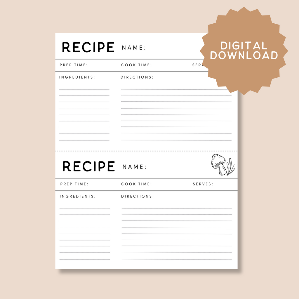 Recipe Cards- Digital Download