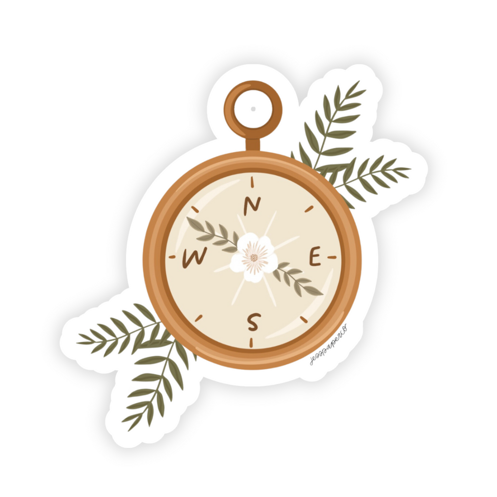 Compas Stickr Compass Sticker | Jess' Paper Co.