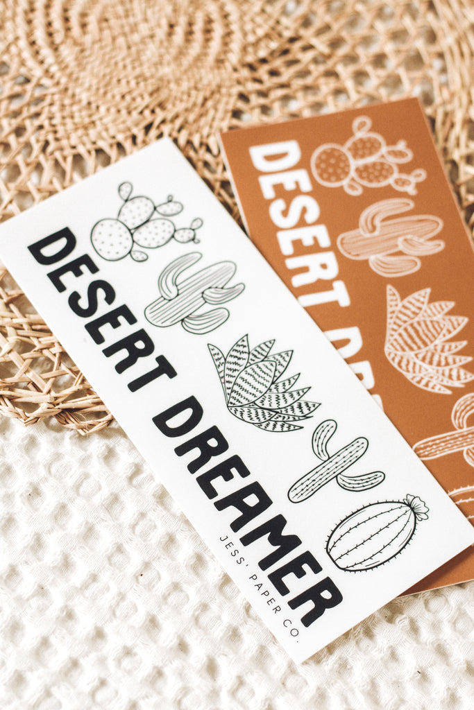 Desert Dreamer Bumper Sticker (b&w)