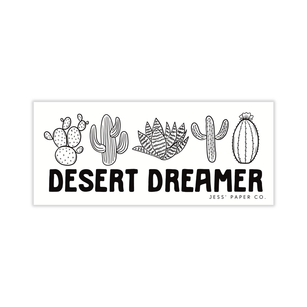 Desert Dreamer Bumper Sticker (b&w)