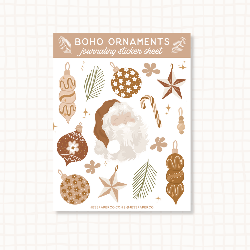 Boho Ornament Journaling Sticker Sheet