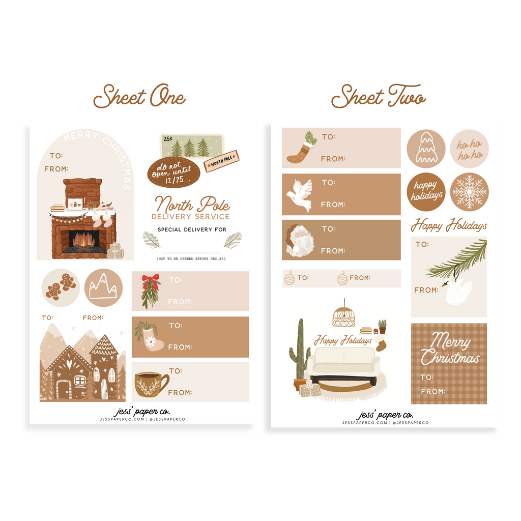 Gift Tag Sticker Sheets