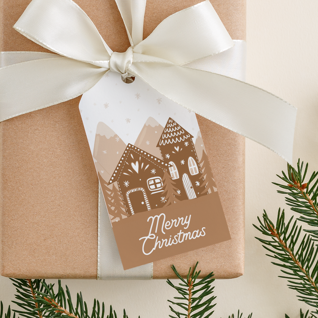 10 Gift Tags- Gingerbread Village!