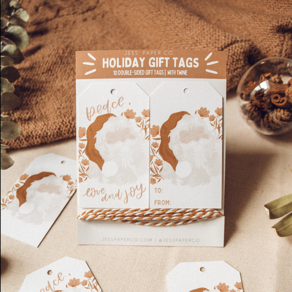 Vintage Santa Holiday Gift Tags with Twine