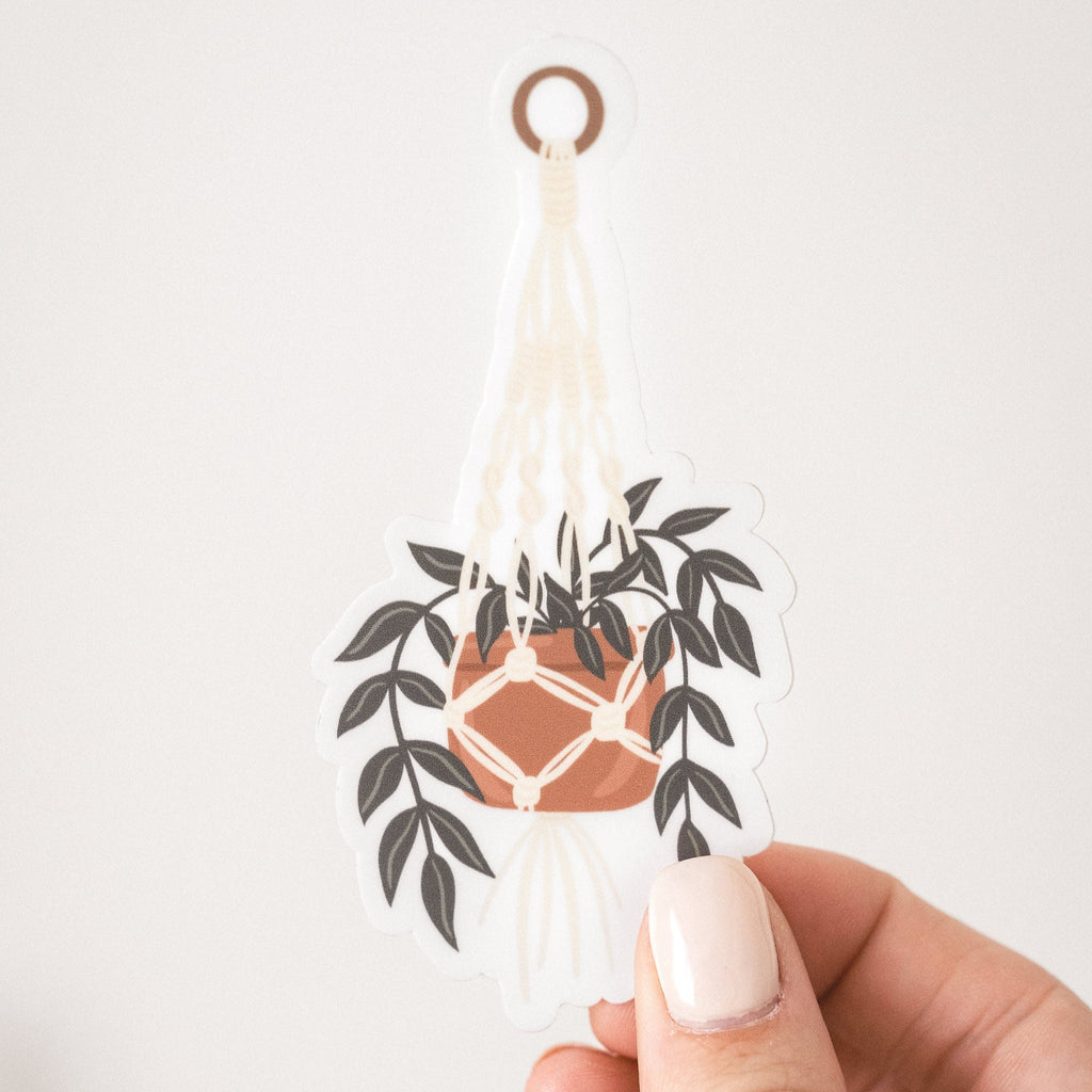 Macrame Sticker Macrame Plant Hanger Sticker | Jess' Paper Co.
