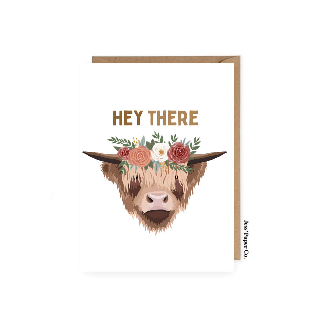 Hey There Highland Cow Greeting Card